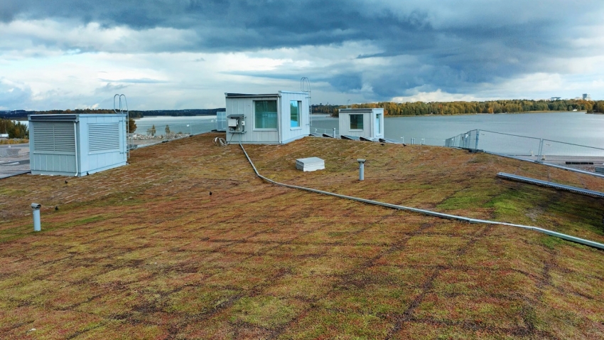 Valmis Nordic Green Roof maksaruohoviherkatto Verkkosaaressa. Asentaja Eg-trading Oy.