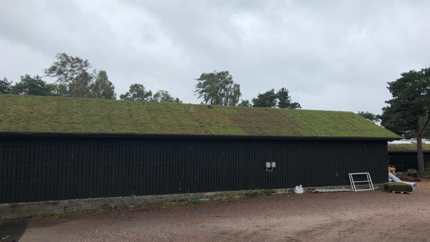 Valmis Nordic Green Roof® maksaruohoviherkatto. Asentaja Eg-Trading Oy.